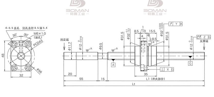 KURODA HG1230QS-BEZR-0500A 日本黑田丝杆螺母
