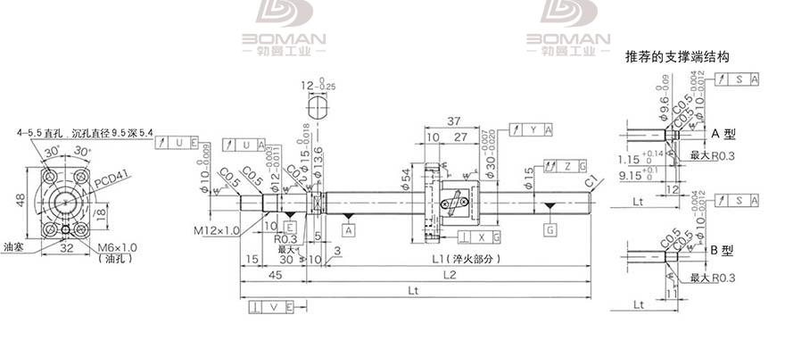 KURODA GP1502DS-BAPR-0600B-C3S 黑田精工丝杆怎么安装的